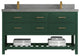Parker 60 Double Sink Bathroom Vanity in Lafayette Green  2" Piatra Gray