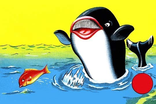 Whale at Play - Gallery Wrapped Canvas Art 28" x 42"