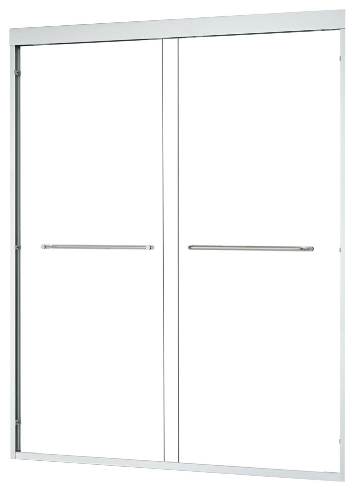 Ennis By Pass Framed Shower Door, Clear Glass, Polished Chrome, 60" W X 76" H