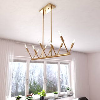 Warwick 10-Light Brass Contemporary Linear Light Fixture
