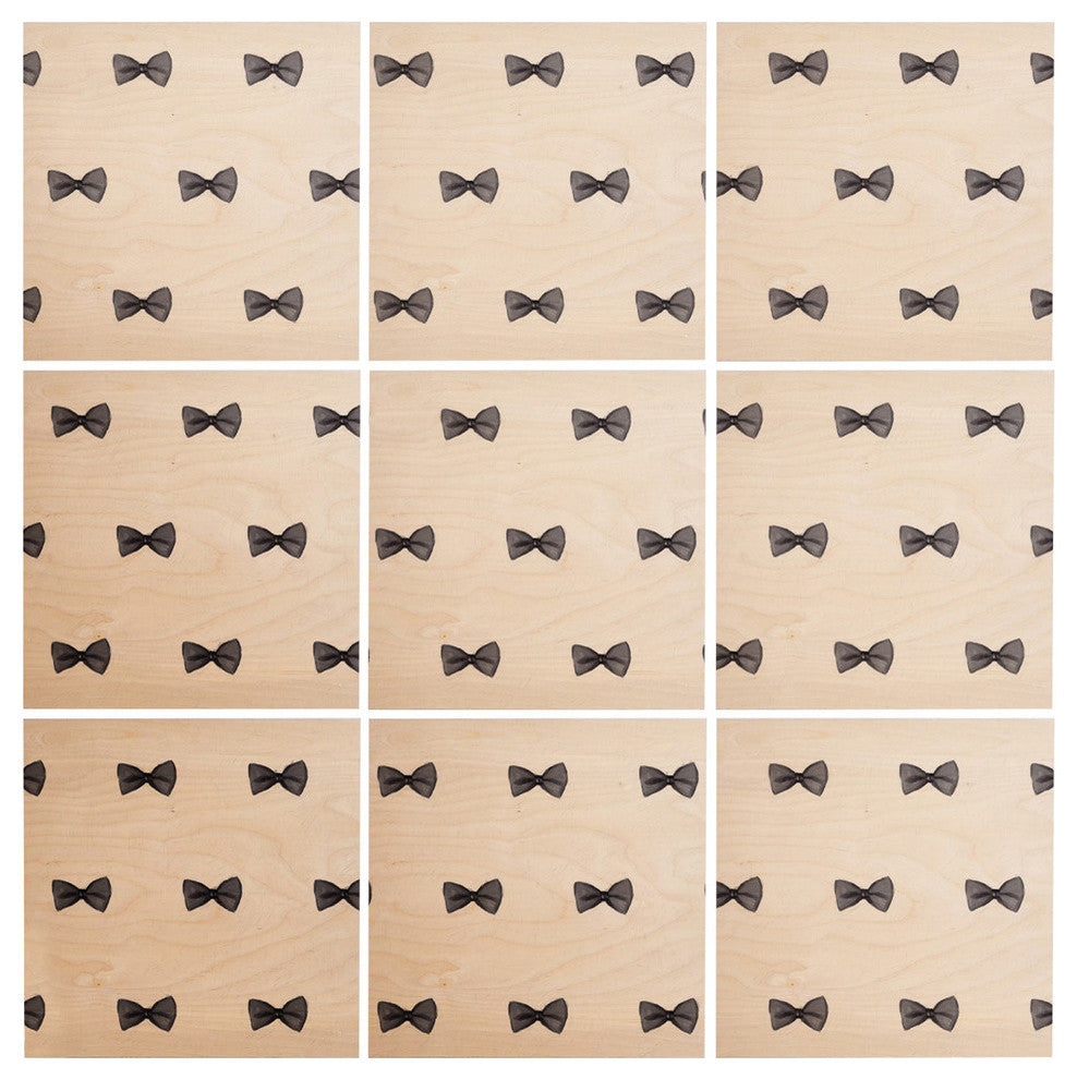 Deny Designs Social Proper Bows Bows Bows Wood Wall Mural, 3'x3'