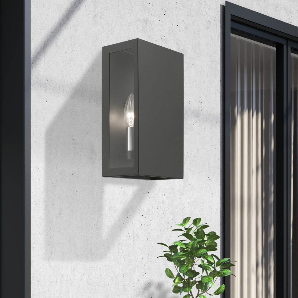 Winfield 2 Light Textured Black/Brushed Nickel Candles Outdoor ADA Medium Sconce