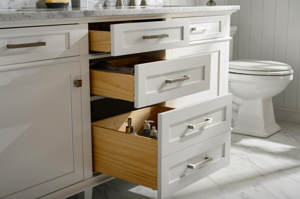 72" Double Single Sink Vanity Cabinet, White