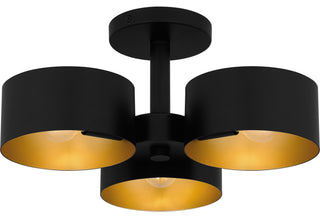 Quoizel QSF6745 Nala 3 Light 17"W Semi-Flush Ceiling Fixture - Matte Black