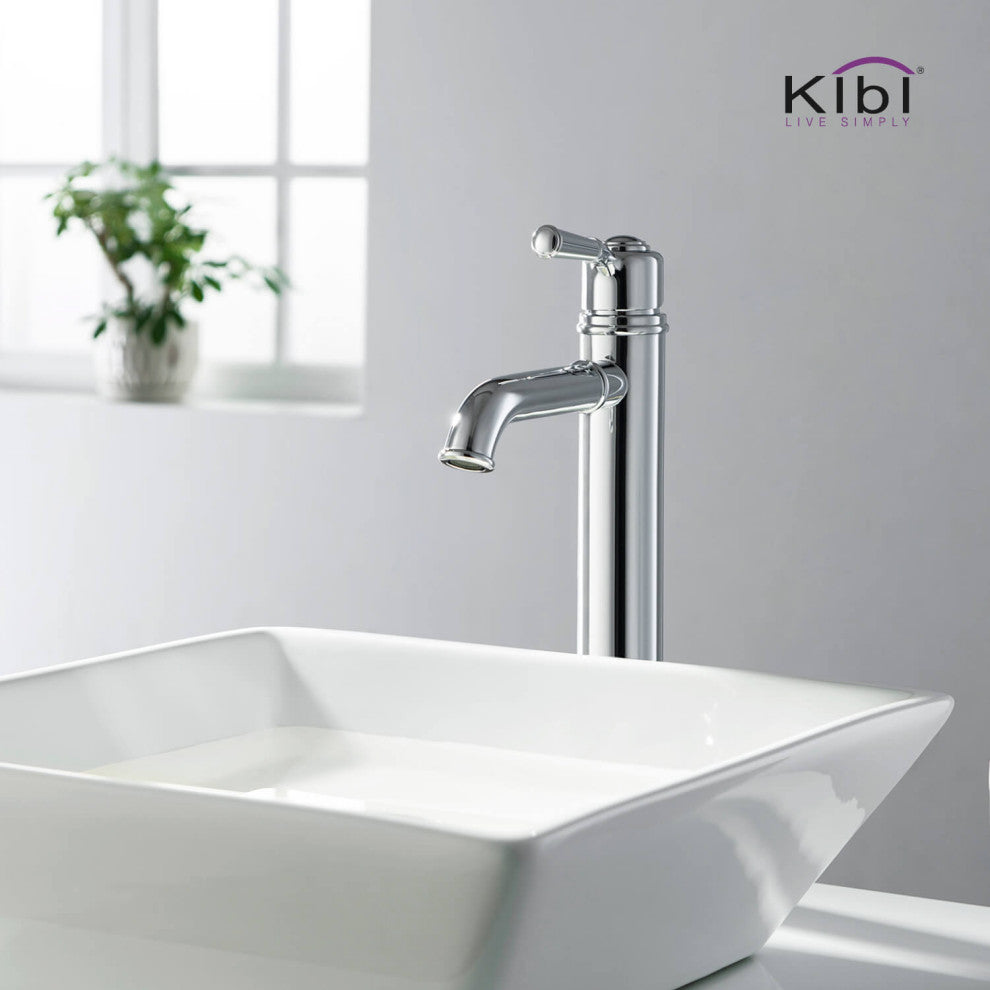 Victorian Brass Single Hole Bathroom Vessel Sink Faucet KBF1013, Chrome