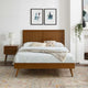 Platform Bed Frame, King Size, Wood, Brown Walnut, Modern Mid-Century, Bedroom