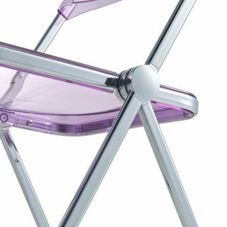 LeisureMod Lawrence Acrylic Folding Chair With Metal Frame