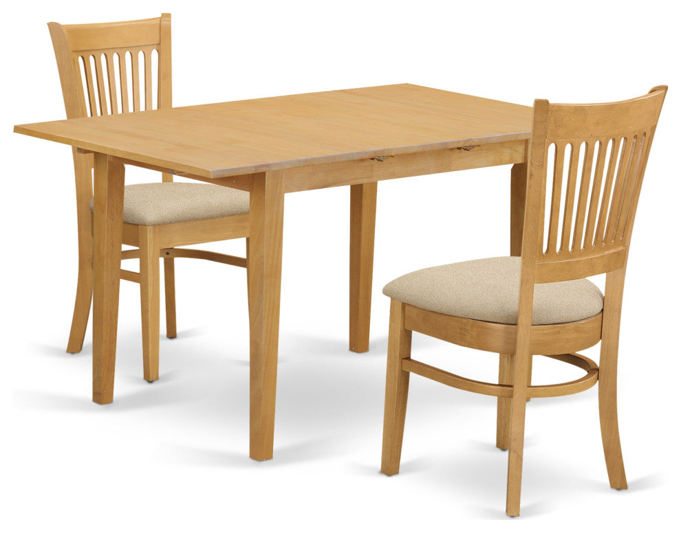 3 Pc Dining Room Set - Small Dining Table And 2 Dinette Chairs