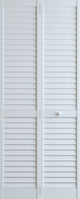Plantation Louver/Louver Bifold, White, 24"x96"x1"