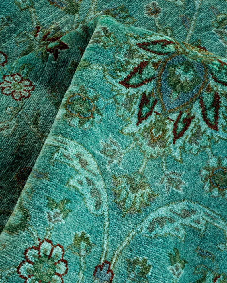 Fine Vibrance, One-of-a-Kind Hand-Knotted Area Rug Blue, 3'2"x5'4"