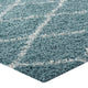 Aqua Blue and Ivory Toryn Diamond Lattice 8x10 Shag Area Rug