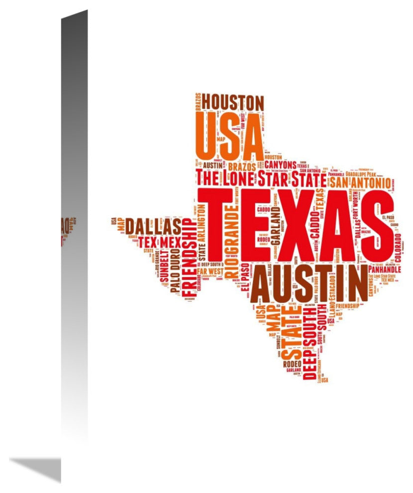 "Texas Word Cloud Map" Fine Art Print