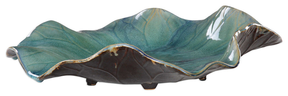 Turquoise Aqua Lily Pad Wall Art, 3-Piece Set, Flower Sculpture Blue Hanging