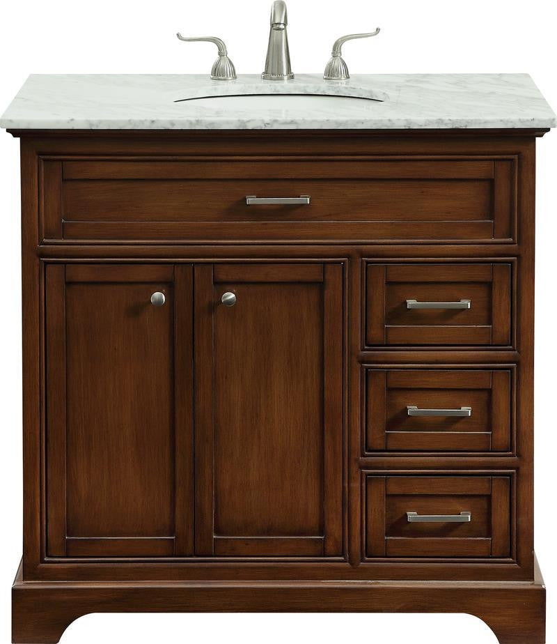 Traditional Teak Vanity Cabinet With Drawers