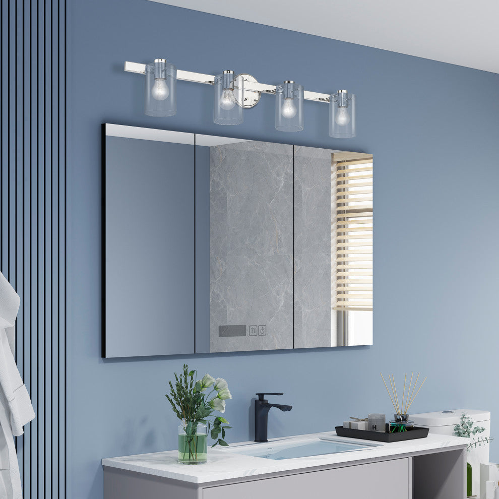 Munich 4 Light Polished Chrome Vanity Sconce