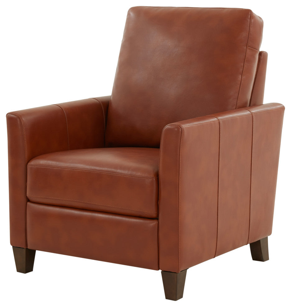 Penny Caramel Faux Leather Modern Recliner