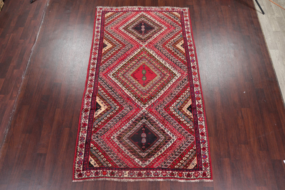 Consigned, Vintage-Style Oriental Traditional Hand Made Persian Area Rug, 5x9