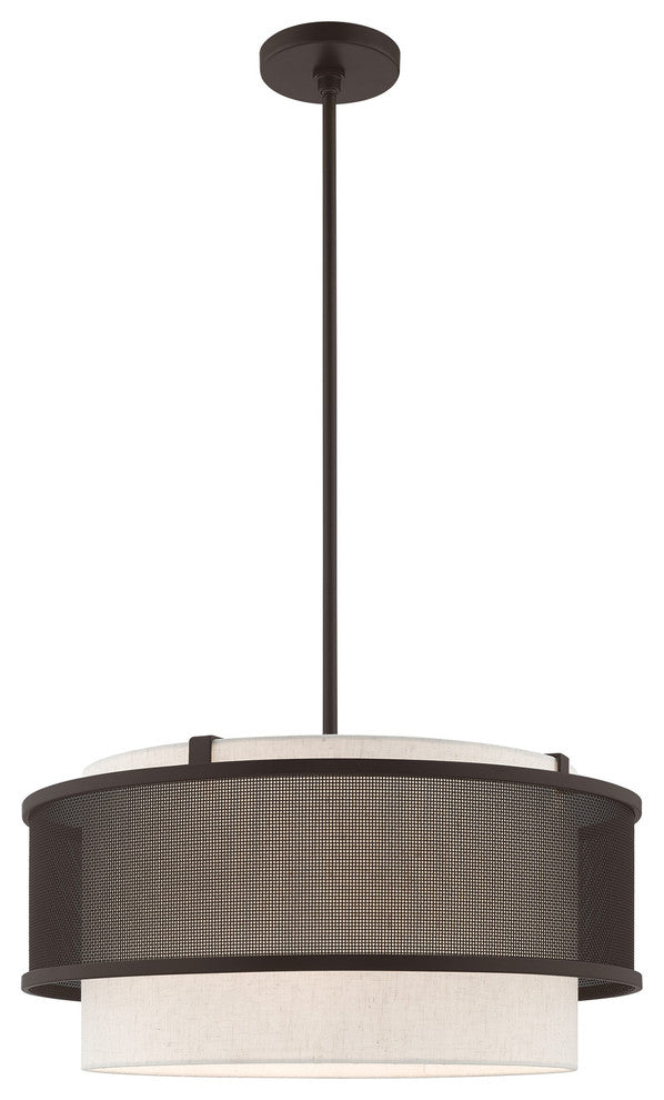 Livex Lighting Bronze 3 + 1 * Light Pendant Chandelier