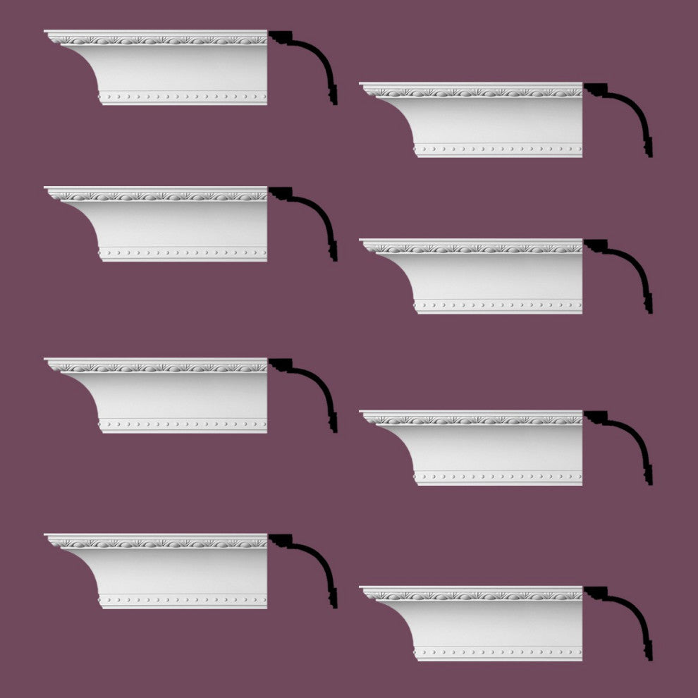 Ornate Cornice White Urethane Ashlyn Design 8 Pieces Totaling 752" Length