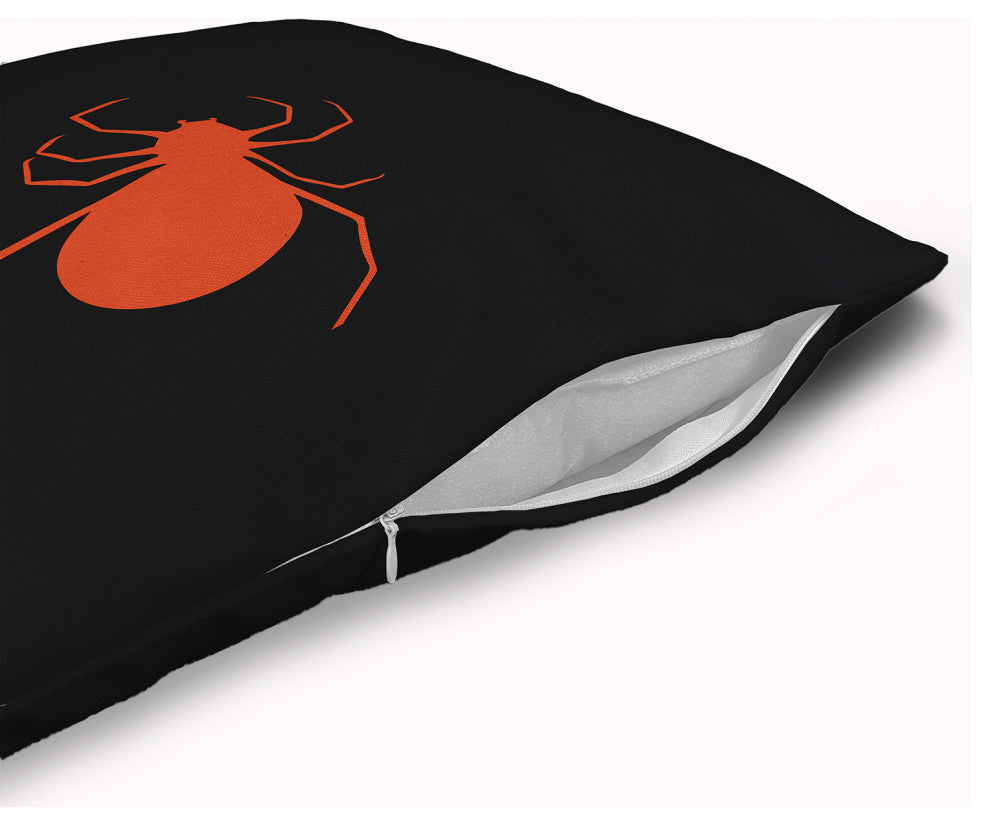 Halloween Spiders Accent Pillow With Removable Insert, Harvest Orange, 20"x20"