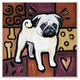 Stupell Industries Red Purple White Pug Dog Pet Painting, 12 x 12
