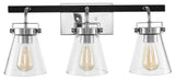 Safavieh Rayney 3Lt 23" Wall Sconce, Chrome/Black