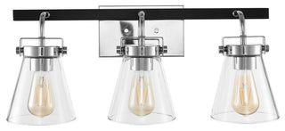 Safavieh Rayney 3Lt 23" Wall Sconce, Chrome/Black