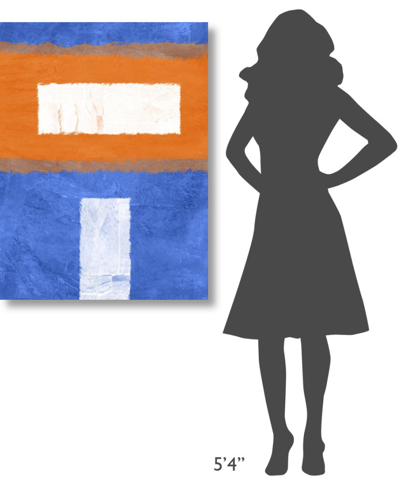 "Blue And Orange Abstract Theme 2" Fine Art Print