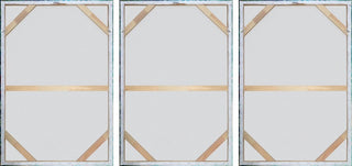 Gold Water Reflection Triptych, 24"x12"