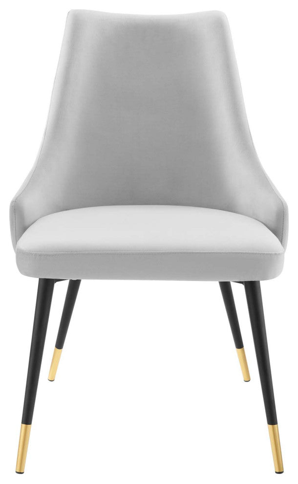 Side Dining Chair, Set of 2, Velvet, Gray, Modern, Cafe Bistro Restaurant