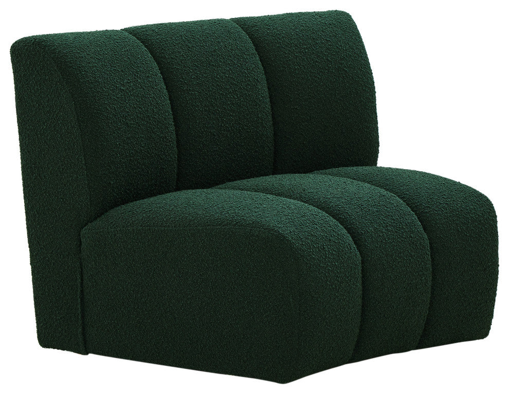Infinity Boucle Fabric Upholstered Modular Chair, Green