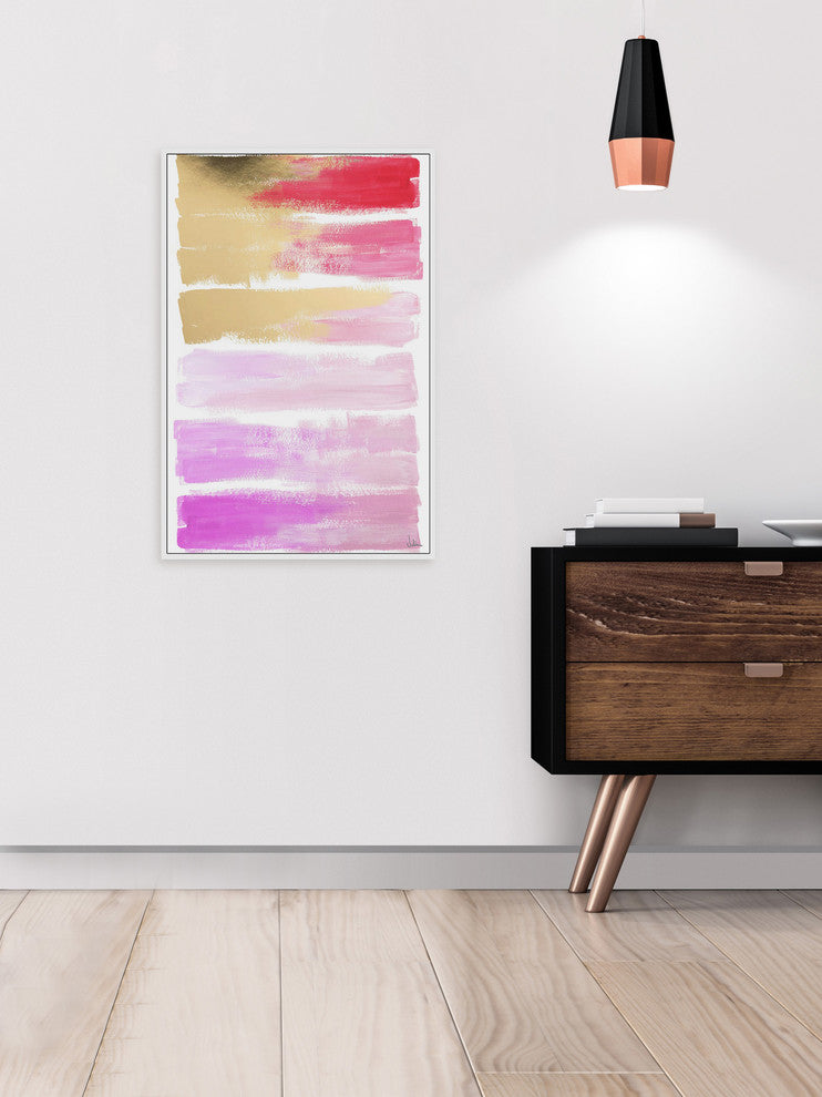"Shades of Pink" Floater Framed Painting Print, Canvas, 24"x36"