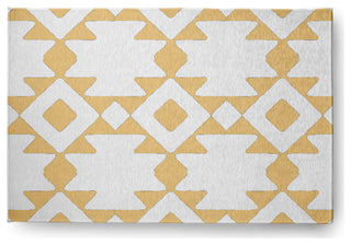 Geometric Soft Chenille Area Rug, Yellow, 2'x3'