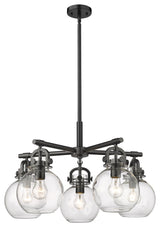 Innovations Newton Sphere 5 26" Chandelier Matte Black