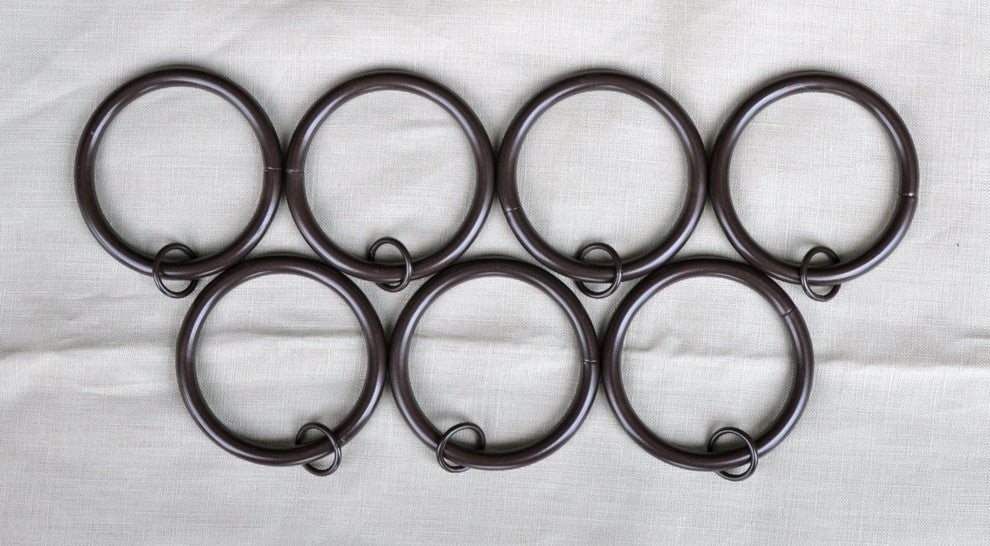 3" Curtain Rings With Eyelets, Bronze, Set of 4