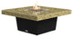 Square Fire Pit Table, 48x48, Chat Height, Propane, Santa Cecilli Top, Black