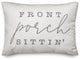 Front Porch Sittin' Outdoor Lumbar Pillow, White