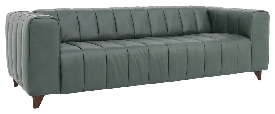 Octavia Top Grain Leather Sofa Green
