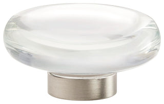 Amerock BP36652 Glacio 1-3/4 Inch Mushroom Cabinet Knob - Crystal / Satin