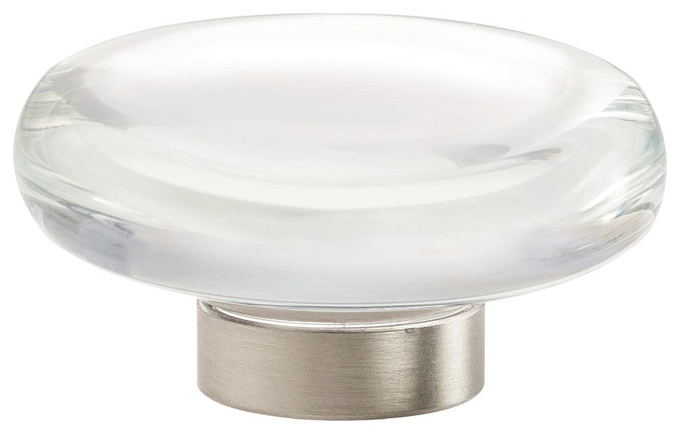 Amerock BP36652 Glacio 1-3/4 Inch Mushroom Cabinet Knob - Crystal / Satin
