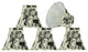 30067-5 Small Bell Chandelier Clip On Lamp Shade White&Printed Pattern 3"x6"x5"