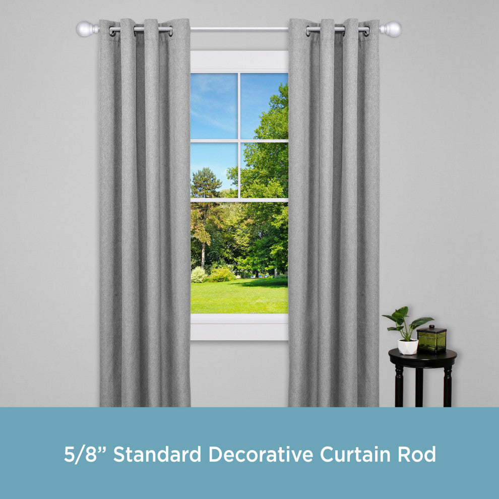 KenneyÂ® Mae 5/8" Standard Decorative Window Curtain Rod, Satin Nickel, 28-48