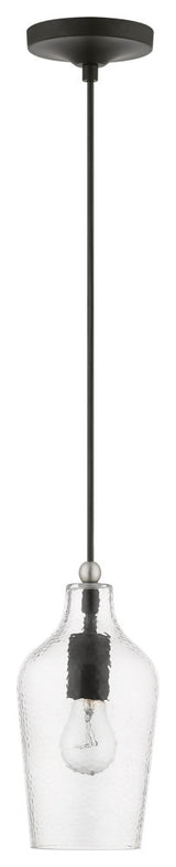 Avery 1 Light Black With Brushed Nickel Accent Mini Pendant