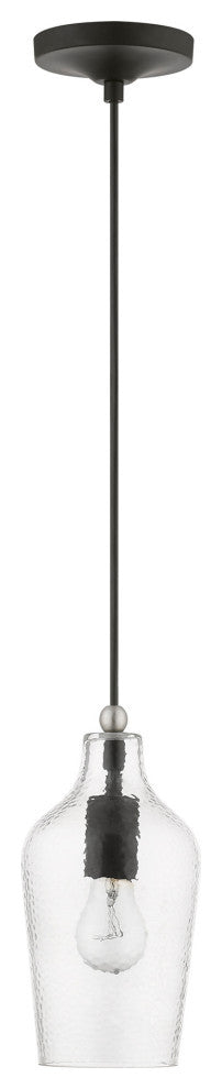 Avery 1 Light Black With Brushed Nickel Accent Mini Pendant