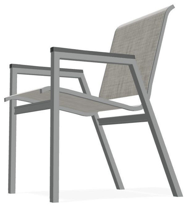 Bazza Sling Stackable Outdoor Dining Chair, Smoke/Graphite