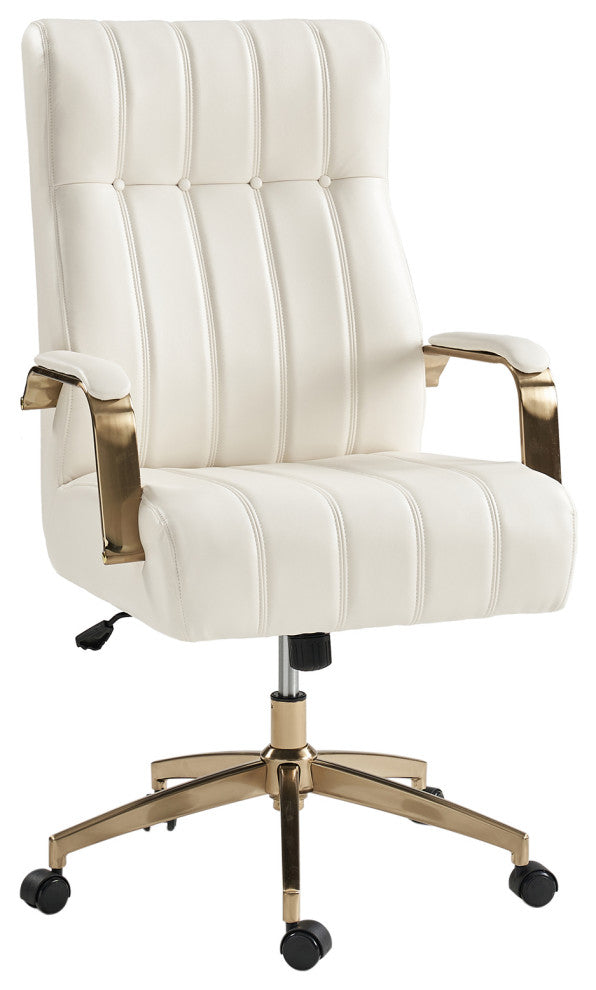 Ergonomic Vegan Leather Swivel Tilting Office Chair, Executive Office Chair, Ivy