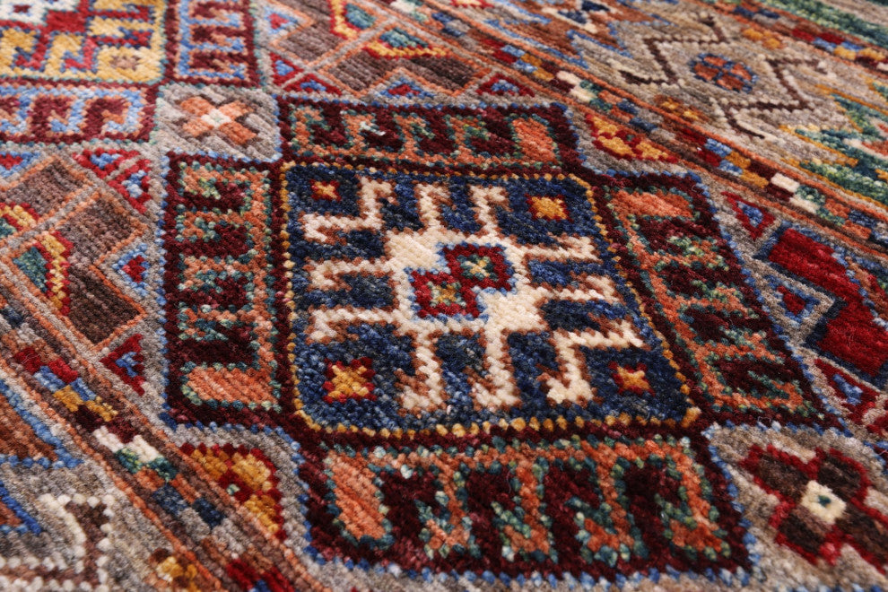 Khorjin Super Kazak Hand-Knotted Wool Rug 4' 0" X 5' 10" Q9773