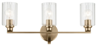 24.25" 3-Light Vanity Light With Clear Fluted Glass