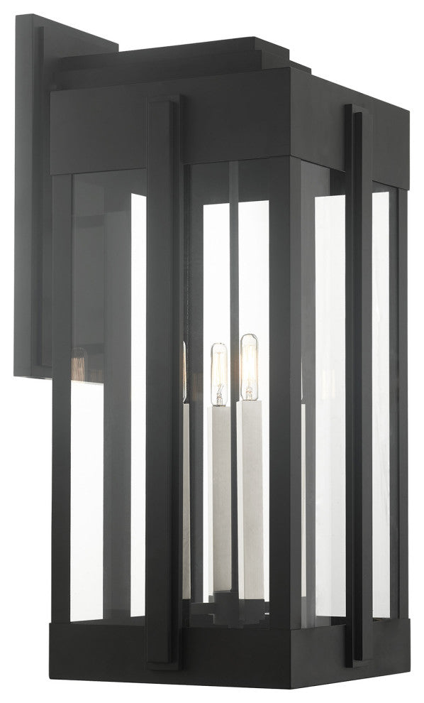 Black Art Deco, Sophisticated Outdoor Wall Lantern