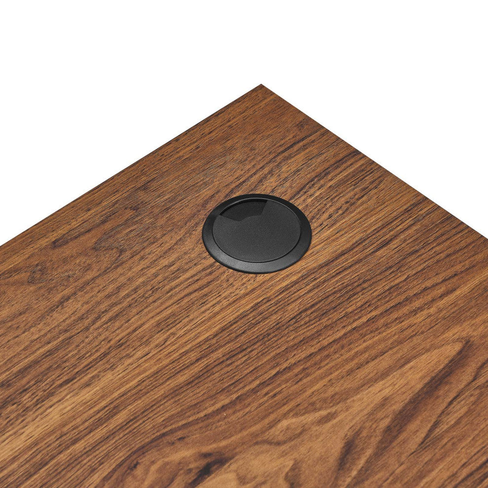 Transmit 47" Wall Mount Corner Walnut Office Desk, Walnut White